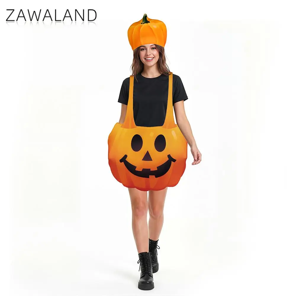 

Pumpkin Costume Halloween Dress Up 3D Smiling Jack O Lantern Sponge Suit Pumpkin Hat Carnival Family Matching Cosplay Clothes