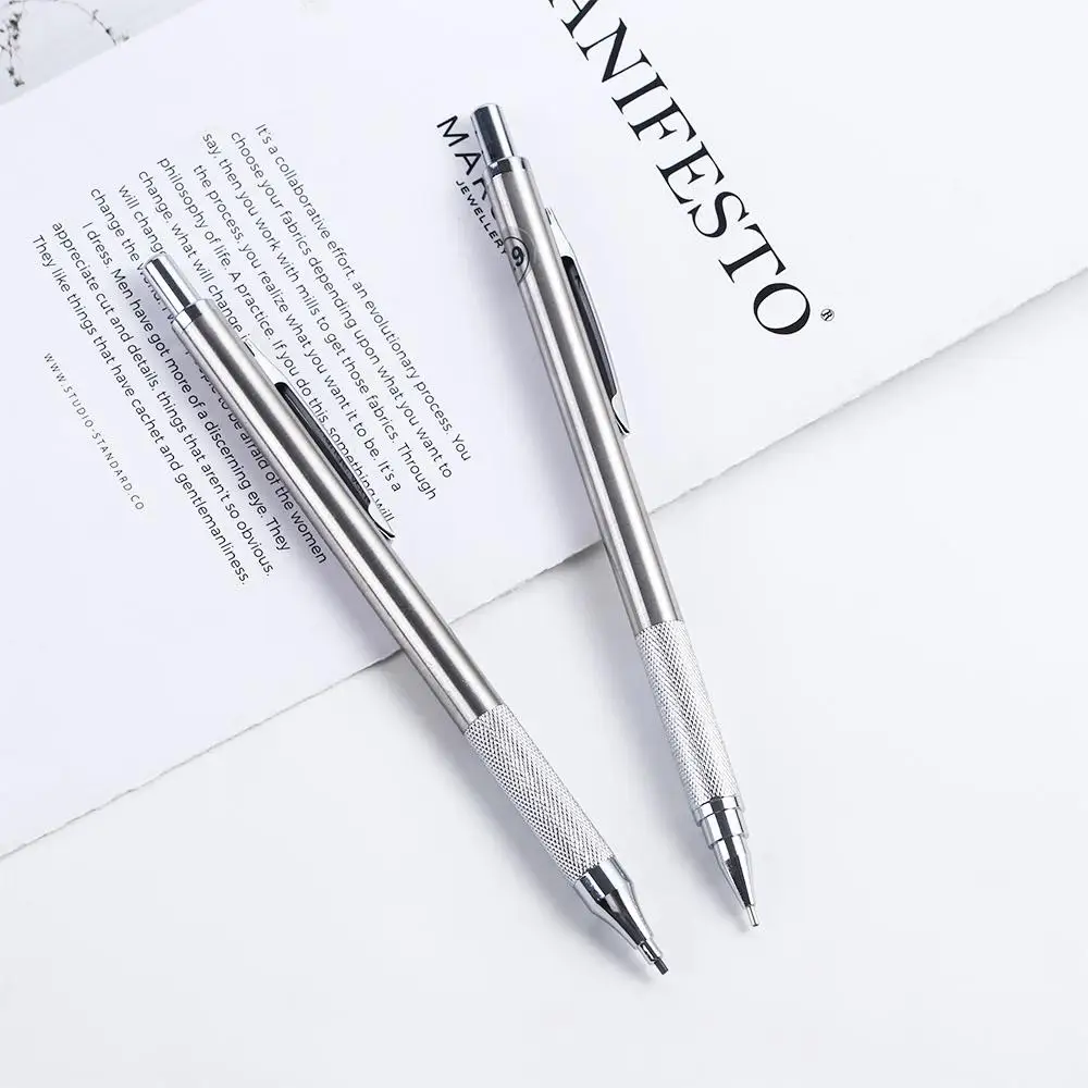 Stationey Stainless Steel for Students Drawing Sketch Mechanical Pencil Automatic Pencil Movable Pencil Propelling Pencil