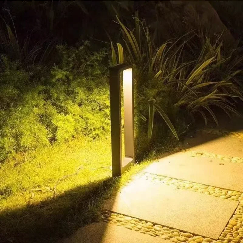 現代の屋外防水 LED ロング芝生ランプ 7 ワット 85 〜 265 V フィナーレアルミスクエア街路灯庭中庭ヴィラ照明
