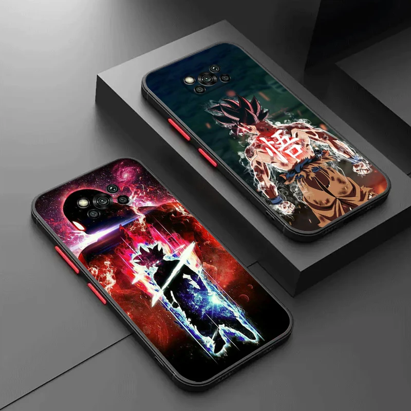 Fashion D-Dragon Ball Goku Frosted Translucent For Xiaomi Mi Poco X5 X4 X3 M6 M5S M5 M4 M3 F5 F4 F3 GT Pro 5G Funda Phone Case