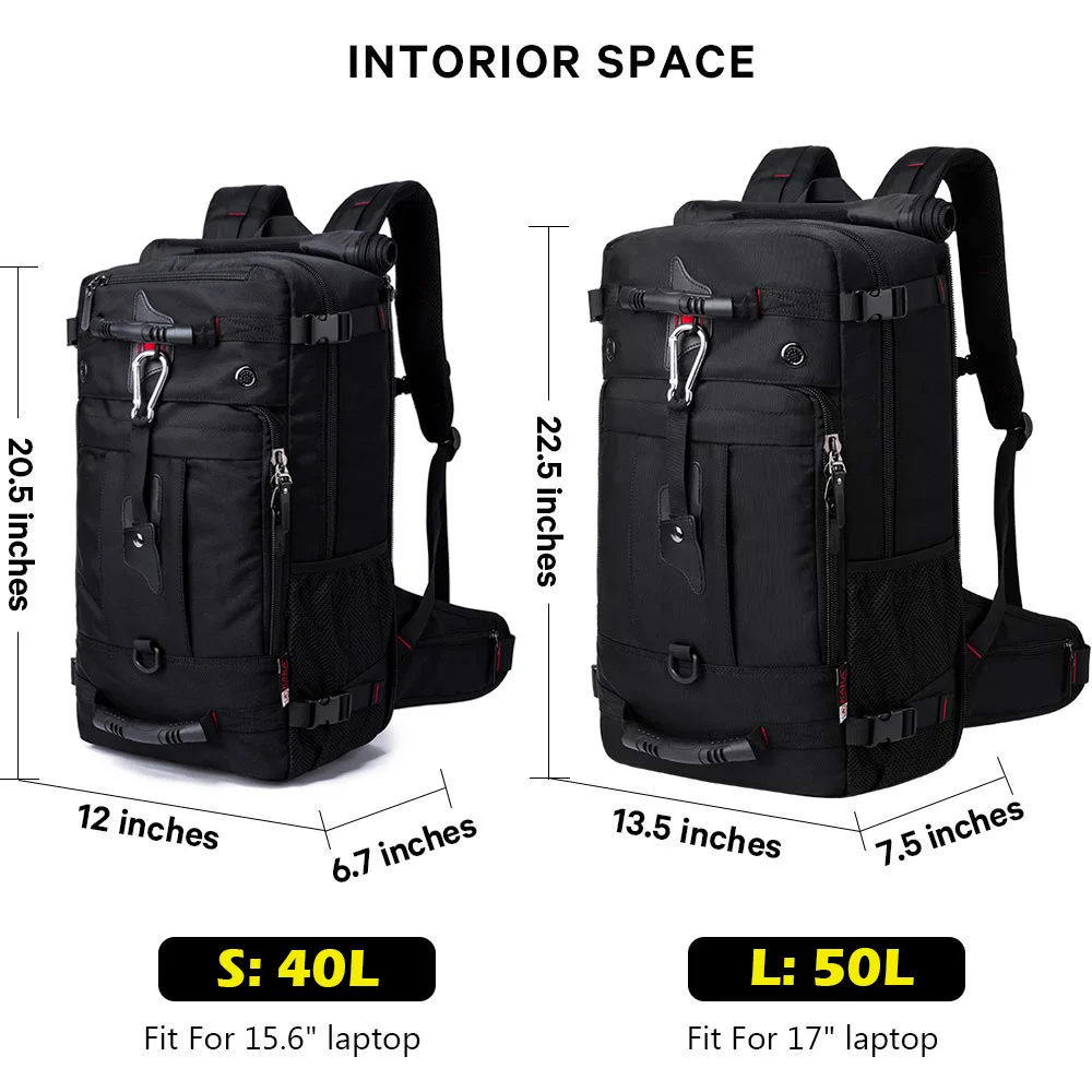 BANGE 옥스포드 방수 여행 배낭 남성 등산 여행 가방 하이킹 배낭 야외 스포츠 학교 가방 남성용 노트북 백팩