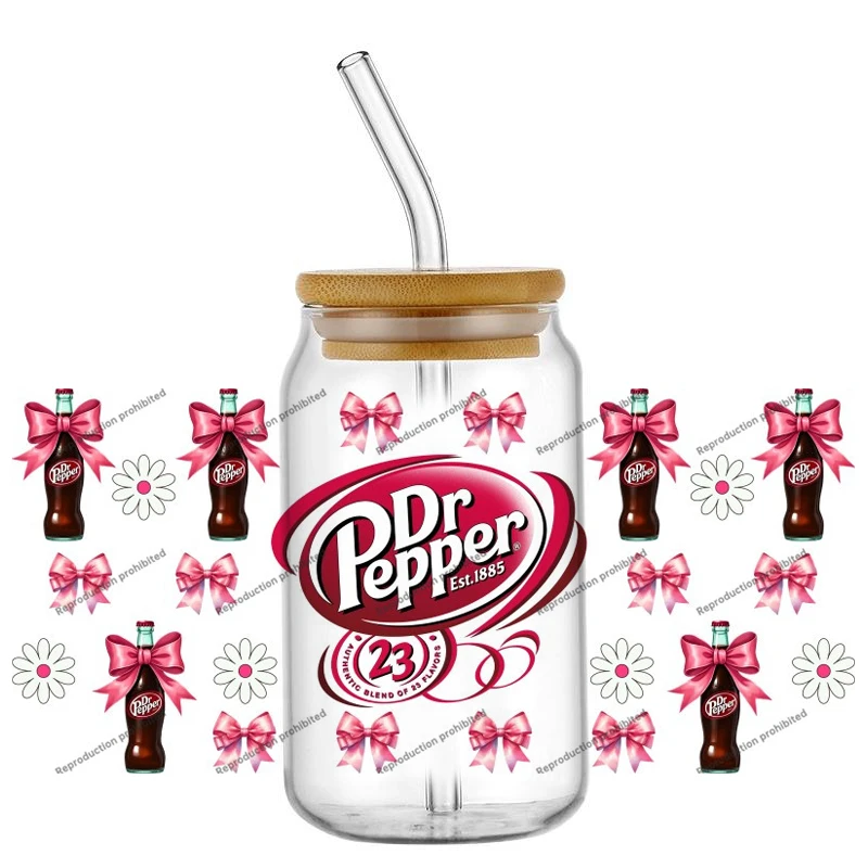 Special 30 Design Soda Dr Pepper Popular Drinks 16oz Uv Dtf 3d Transfer Sticker Wrap Decals For Glass Can Cup Craft Diy Creative