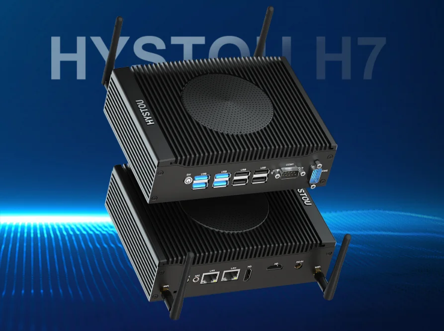 Gaming Mini PC Fan HYSTOU Intel Core I5 8350u DDR4 32G MAX NVME SSD RS232 COM RJ45 LAN 4K 32Hz HD DP Win10/11/Linux/Qnbes