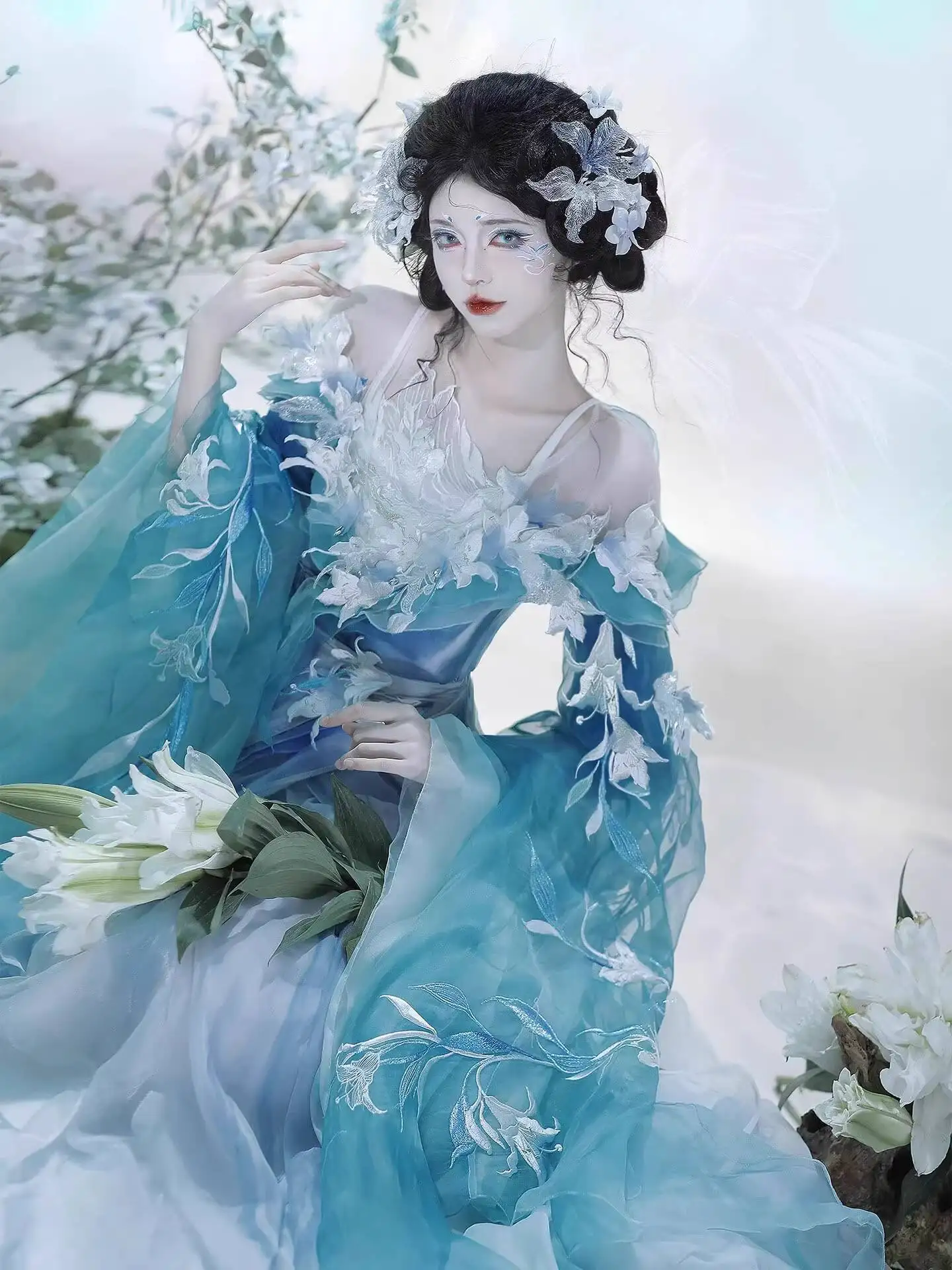 New Hanfu Women Heavy Industry Embroidery Hand Over Waist Length Improve Warring States Robe Fiesta Carnival Halloween Cosplay view 2