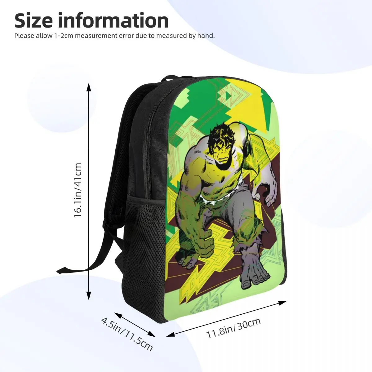 Personalizado Hulk Abstract Travel Mochila Mulheres Homens Escola Laptop Bookbag Estudante Universitário Daypack Bags