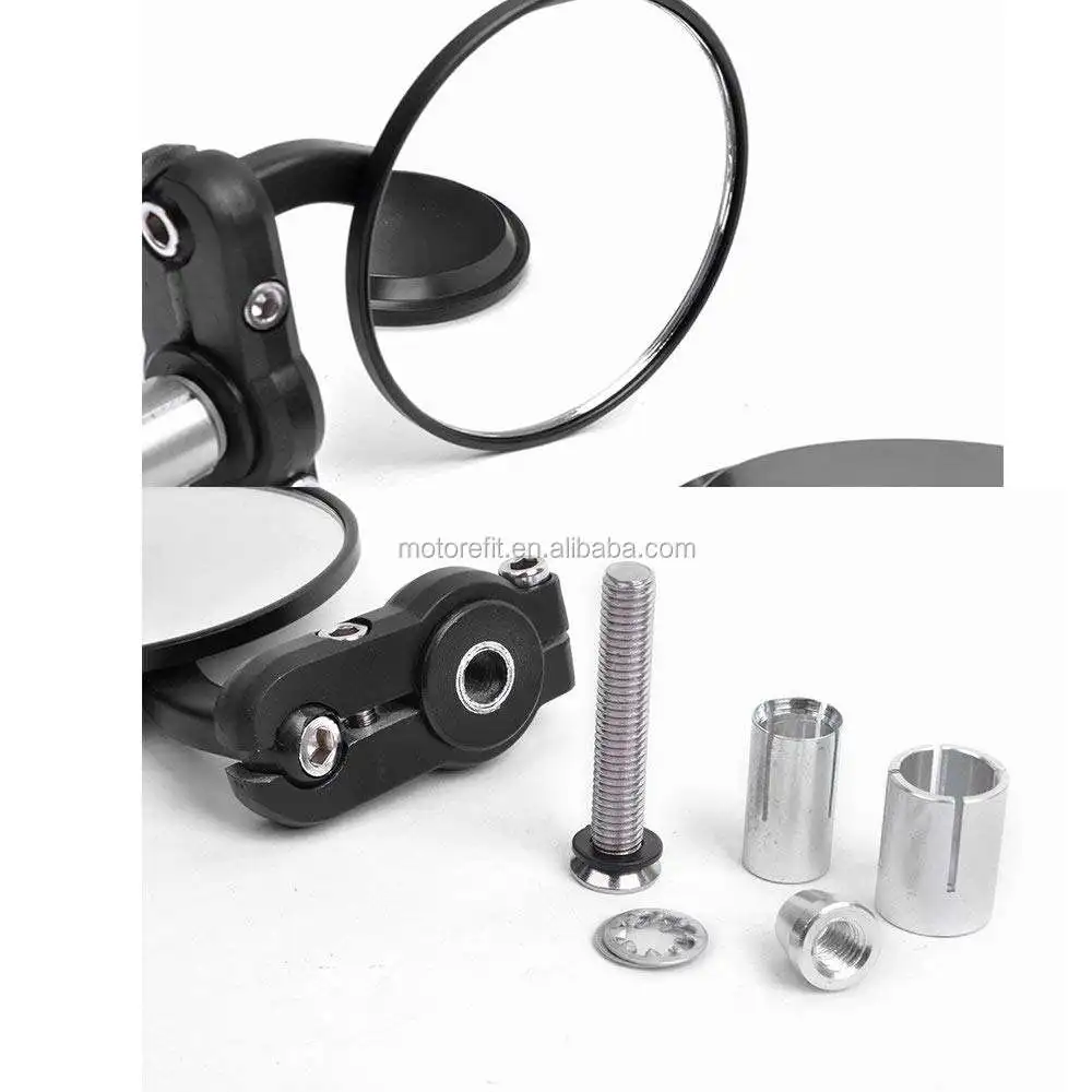 7/8 "المرايا نهاية المقود CNC دراجة نارية مرآة الرؤية الخلفية الجانبية ل مقهى المتسابق كلوبمان سبورتستر المروحية #5