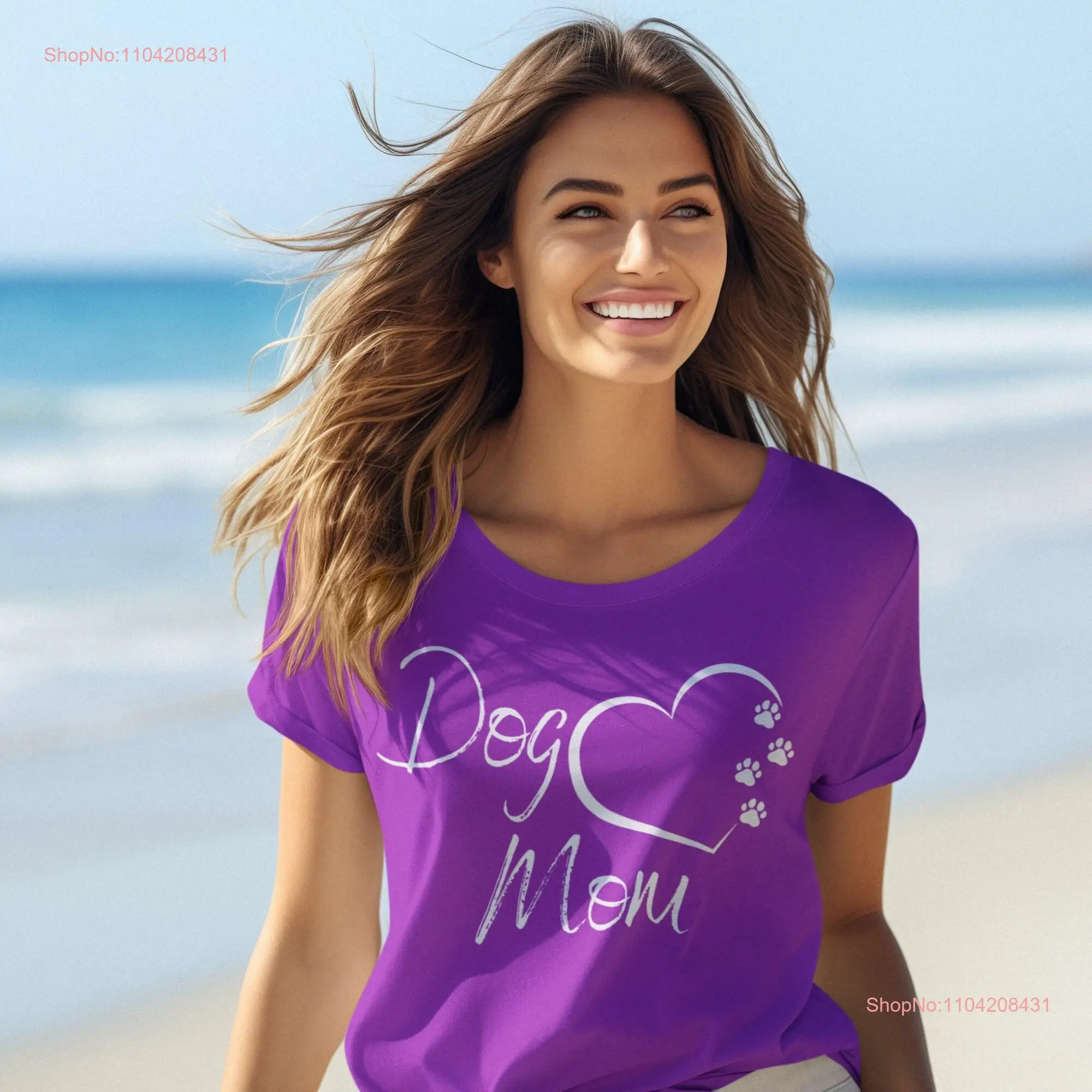 Hond moeder met pootafdruk Hart dierenliefhebber shirt groot en lang 5xl liefde ouder cadeau dier lange of korte mouwen