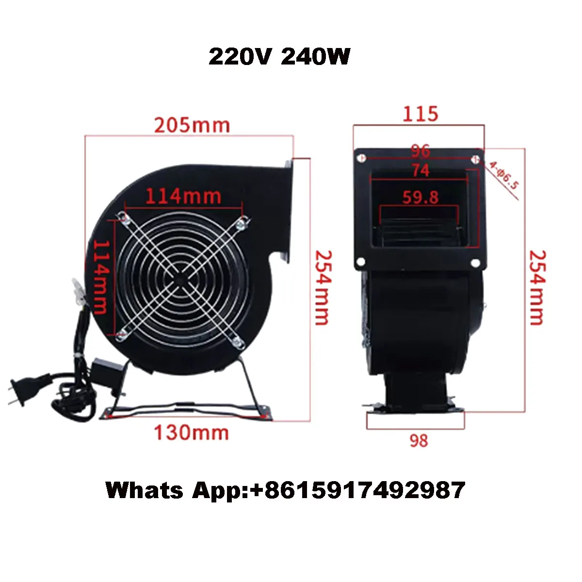 

Ship From Russia! (1PCS) 220V 240W Small Dust Exhaust Electric Blower Power Frequency Centrifugal Fan Centrifuge Air Blower Fan