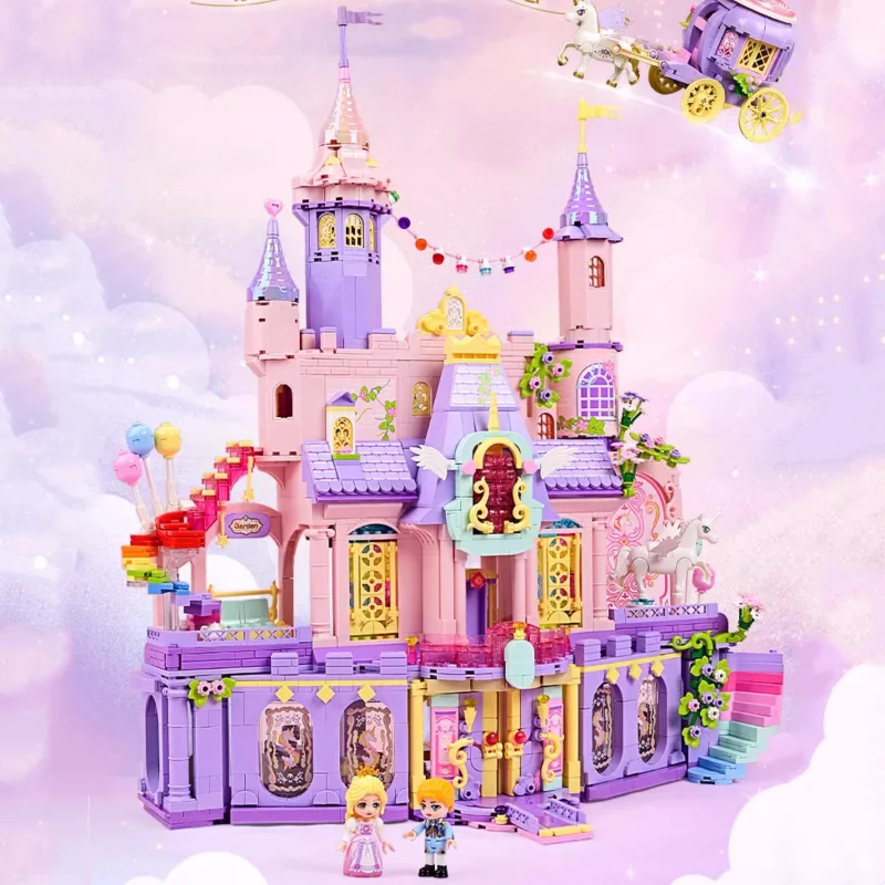 

Princess Leia series building blocks glazed fairy tale castle model street scene assembly toy ornaments collection gift