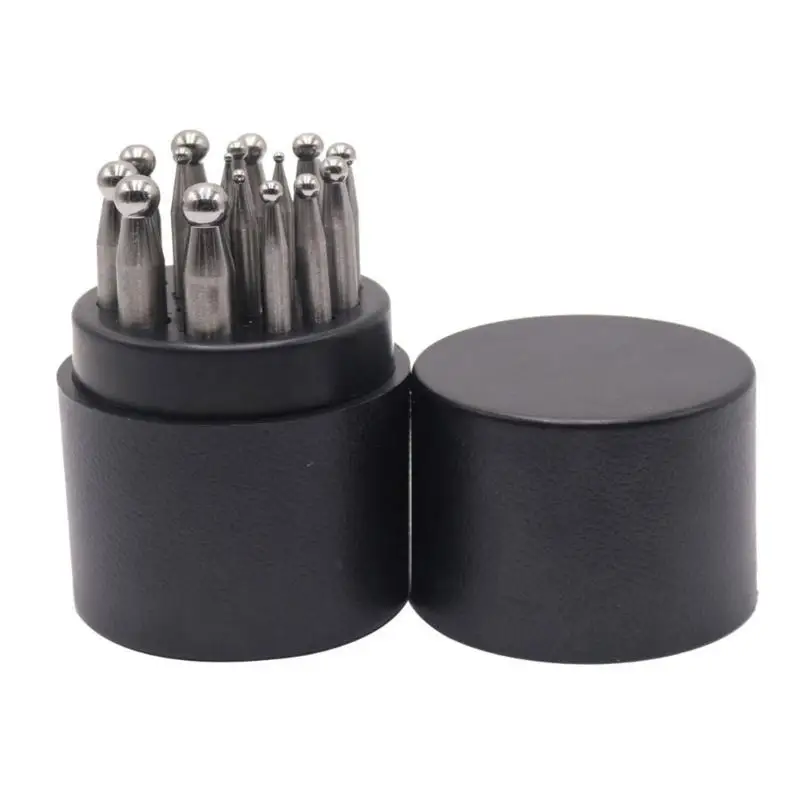 P9FE Schmuckmacher-Stahlstanzer-Set, 15/17-teilig, gehämmertes Metall-Stanzwerkzeug mit Koffer – Detail 8