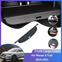 For Nissan X Trail T32 Rogue 2014-2021 Rear Trunk Cargo Cover Retractable Luggage Curtain Car Accessorie Waterproof Shield Shade