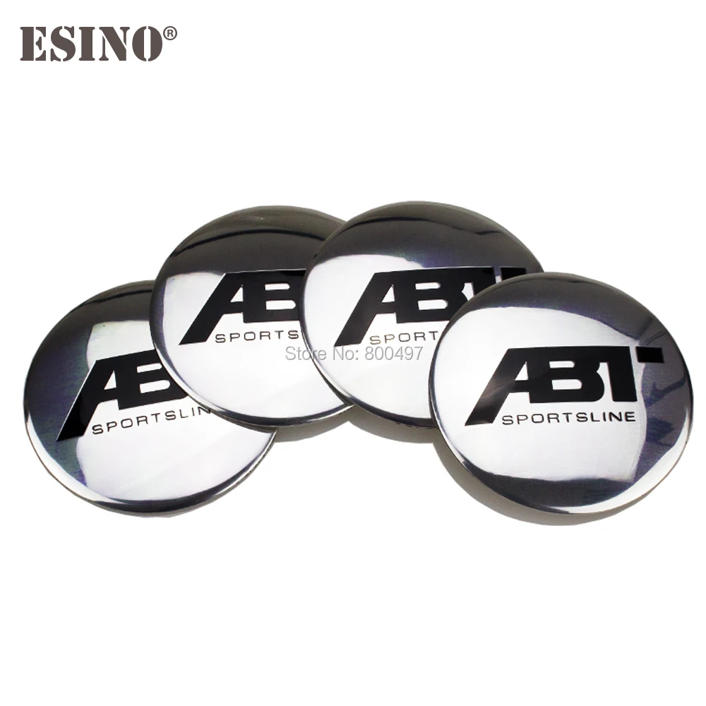 4 x Car Styling 3D Metal Aluminium Alloy Wheel Center Cap Stickers Wheel Hub Cap Decals Emblems Badges for ABT Sportsline