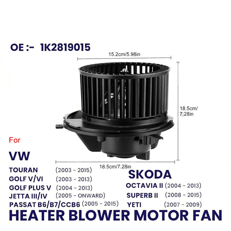 

HEATER BLOWER MOTOR FAN FOR AUDI A3 Q3 SKODA OCTAVIA SUPERB MK2 YETI VW TIGUAN