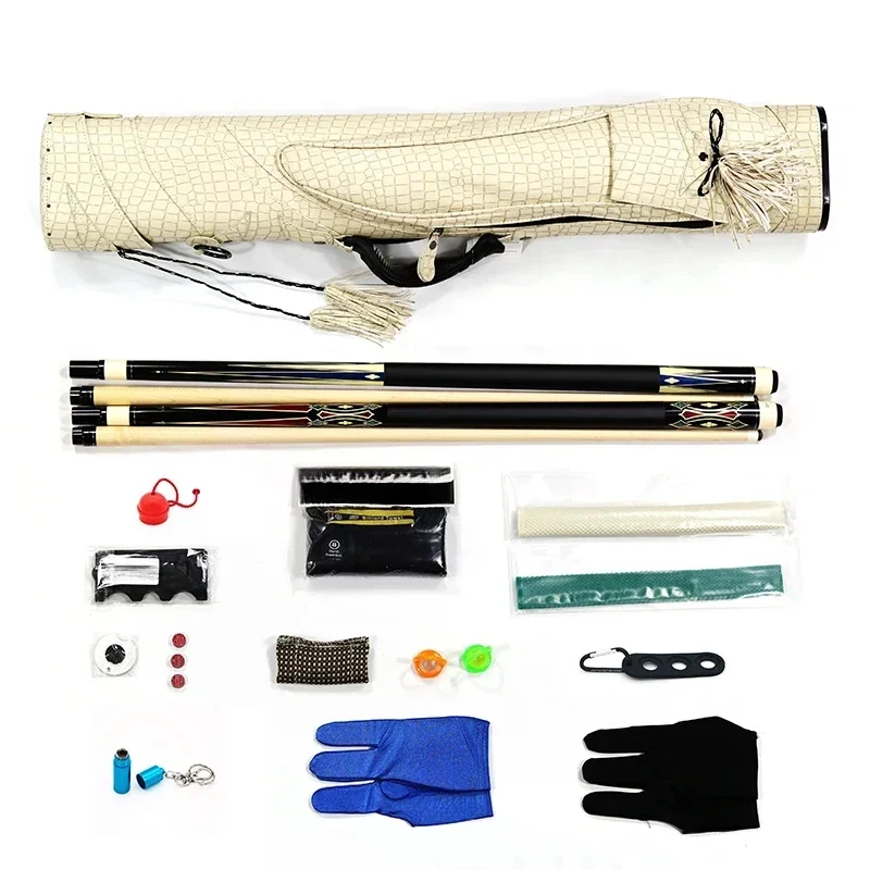 Premium Billiard Accessories Kit White Bag Glove Club Repair Shaft Cleaner