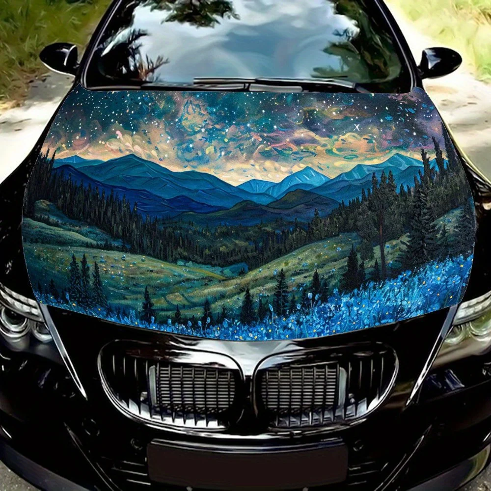 

Beautiful Moonlit Night Forest Valley Car Hood Wrap Color Vinyl Sticker Truck Graphic Bonnet Auto Accessories Decoration Decal G