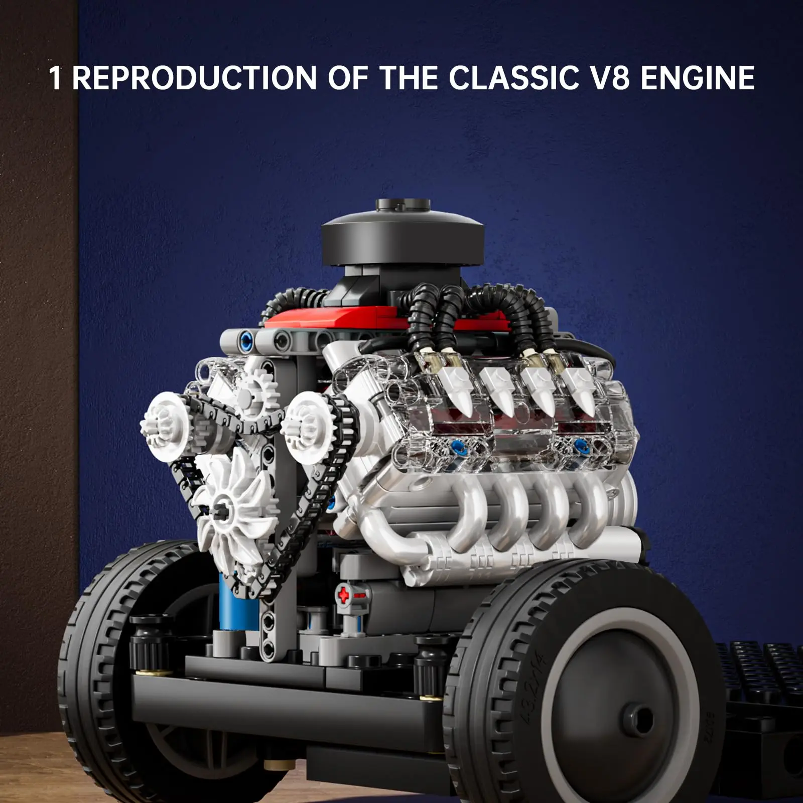 قالب King 10171 ألعاب المحرك الفني بمحركات LSX454 V8 محرك بنة تجميع محرك السيارة مجموعة الطوب هدية للأطفال #3