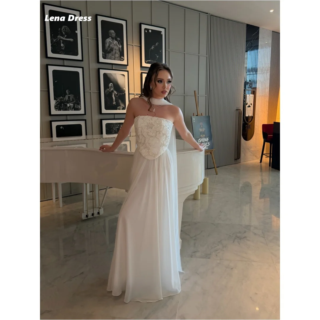 

Lena Flowers Elegant Evening Party Dresses for Special Occasions White Customized Wedding Luxury Women's Elegant Party Dress