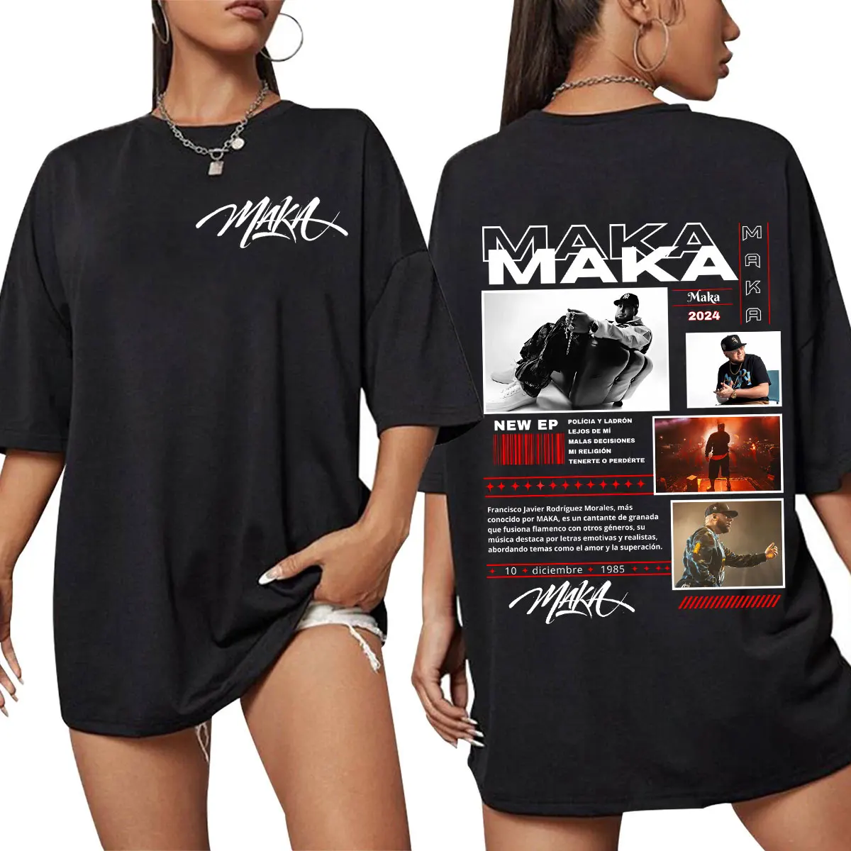 Rapper Maka Tour Merch T Shirts Men Women Clothing Fashion Vintage T-shirt Cotton Casual High Quality Cotton T Shirt Streetwear