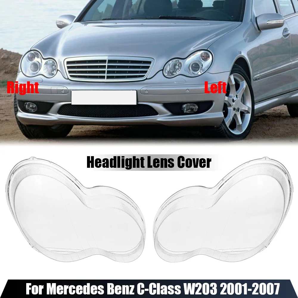 

Для Benz C-Class W203 C180 C200 C230 C260 C280 2001-2007, накладка на фару, прозрачный абажур, накладка на фару из оргстекла