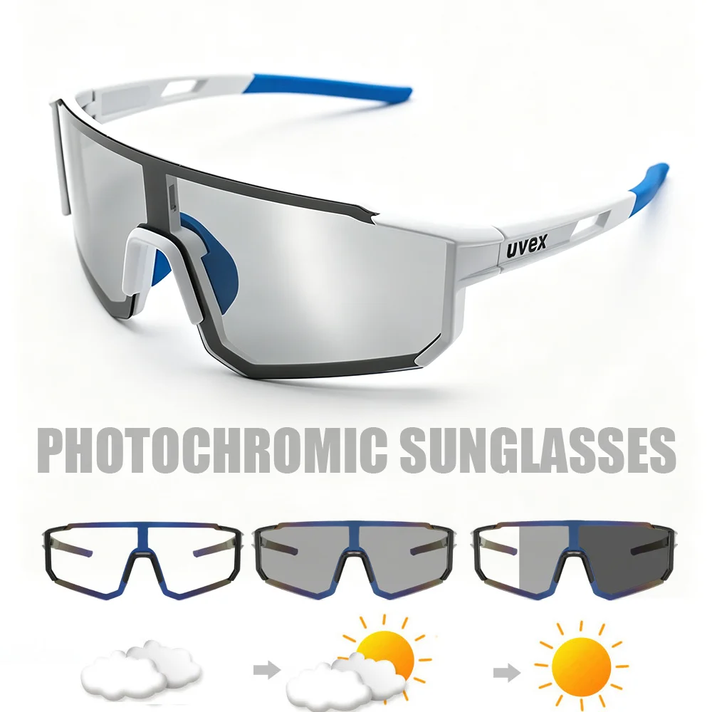 Gafas fotocromáticas para bicicleta, gafas para bicicleta de montaña y carretera, gafas de sol para ciclismo para hombres y mujeres, gafas de ciclismo para deportes al aire libre con caja