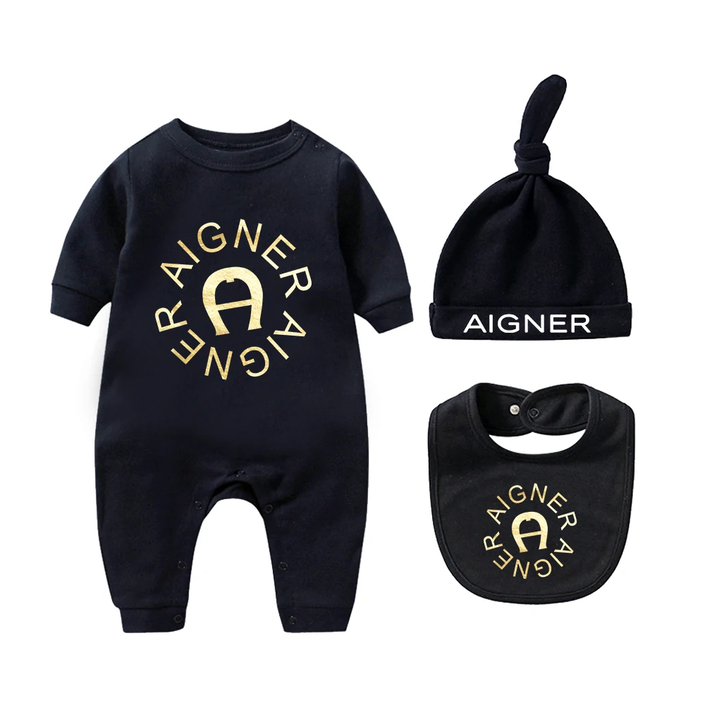 ملابس لحديثي الولادة بدلة خريف للأطفال 2025 رائجة البيع قبعة جديدة وشاح مريلة طقم بذلة بأكمام طويلة للرضع الذكور