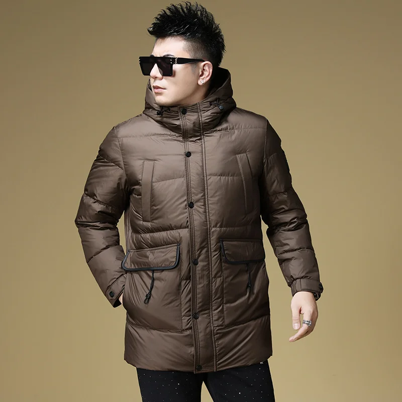 

GIOIOM's пуховик, осенне-зимняя высококачественная теплая хлопковая куртка средней длины с наполнителем из белого утиного пуха, куртка, пальто