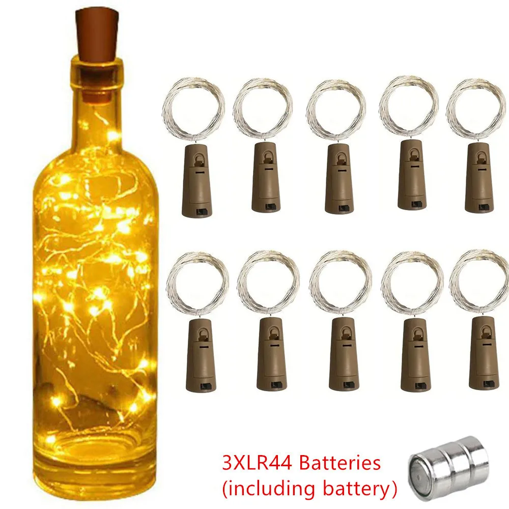 

5/10pcs Bar LED Wine Bottle Cork String Lights Holiday Decoration Garland Fairy Lights Christmas Copper Wire String Lights