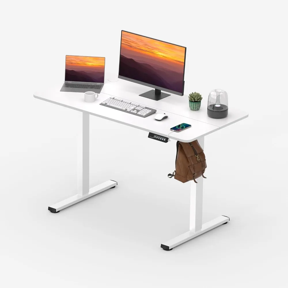 Adjustable Stand Up Standing Desk, 47x24 Inches Home Office Desk with Memory Preset & Charging USB Port & Sedentary Reminde