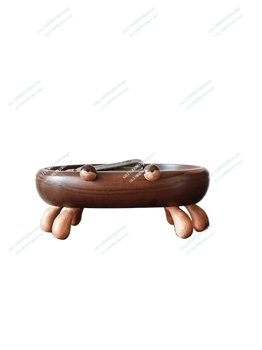 

Tall solid wood crab storage plate Wooden fruit Tea several food plate Dried fruit Solid wood Japanese original creative gift