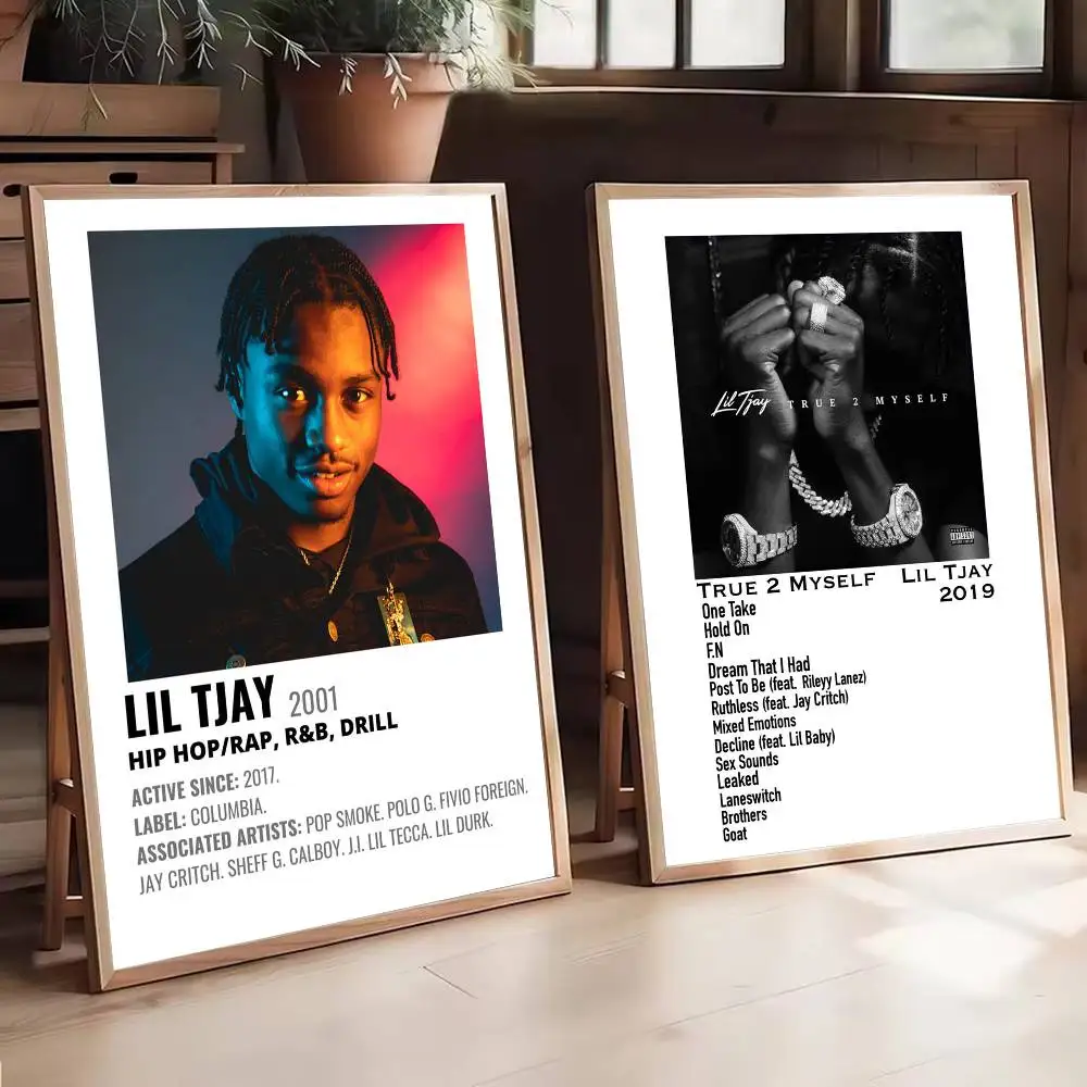 البوب مغني الراب ليل Tjay Central Cee ألبوم الموسيقى همزا المشارك ذاتية اللصق الفن ورق مقاوم للماء ملصق المنزل بار ديكور جدران الغرفة