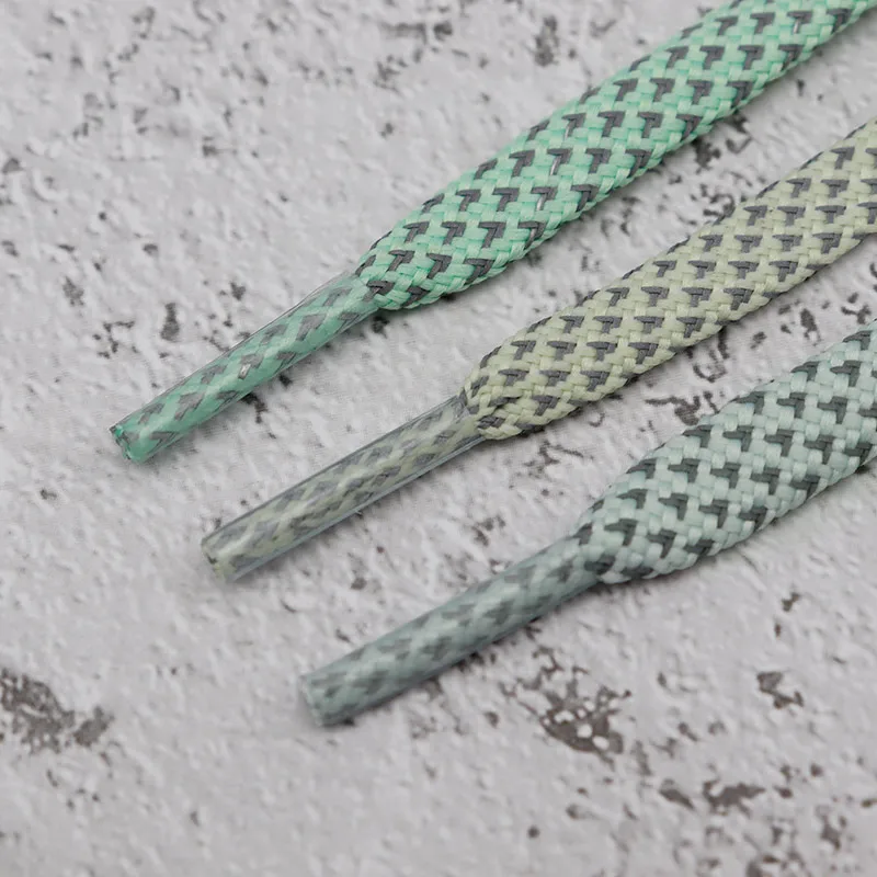 Coolstring Lighting Reflect Shoe Accessory 7MM Green Color Reflective Tape 120-180Cm Adults Size Flat Ropes Affordable Wholesale