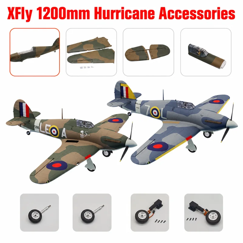 Xfly 1200mm Hurricane Original Accessories Body Main Wings Flat Tail Paddles Paddle Cover Cockpit Landing Gear Led Tires