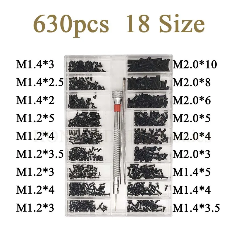 630Pcs Mini Screw Nuts DIY Kit Laptop Computer Repair Screws Fastener Set For Repairing Sunglass with Tweezers screwdriver