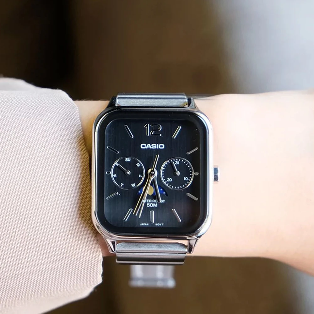 Casio wrist watch for men Fashion top luxury set quartz Waterproof  Limited edition model new style  Moonphase Square Watchs