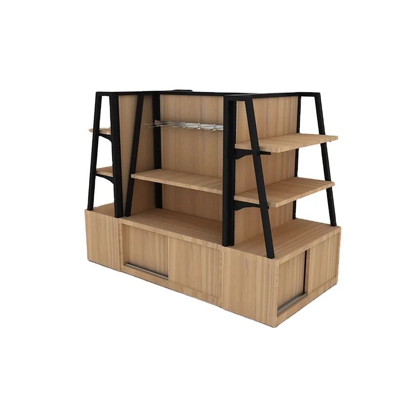 custom.New Style Grocery Store Display Rack Shop Display Stand Retail Wooden Shelf Supermarket Shelves Unit System