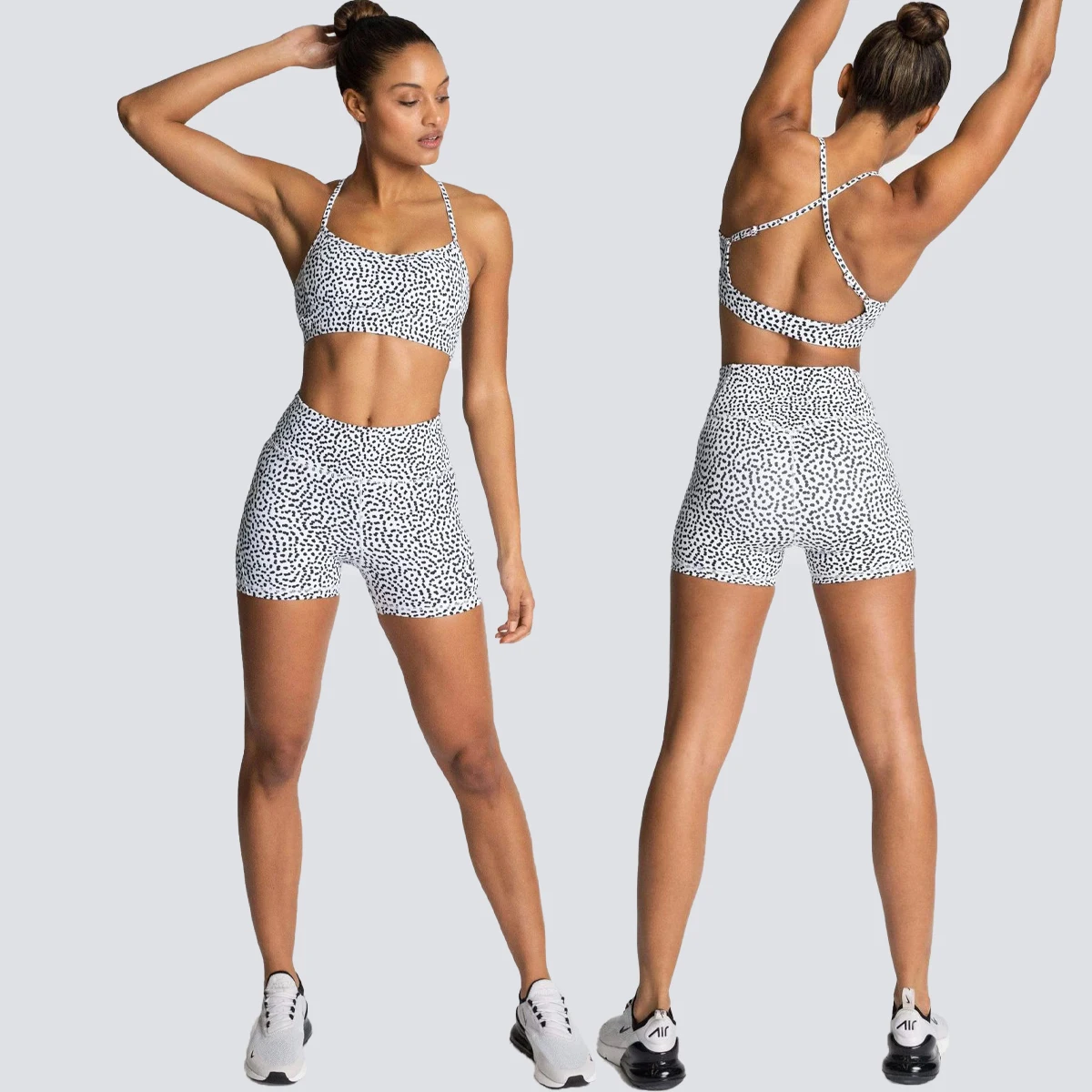 

2pcs Yoga Suit Summer New Women's Adjustable Bra Shorts Fitness Sportswear Outdoor Running Breathable Quick Dry Fitness Clothing