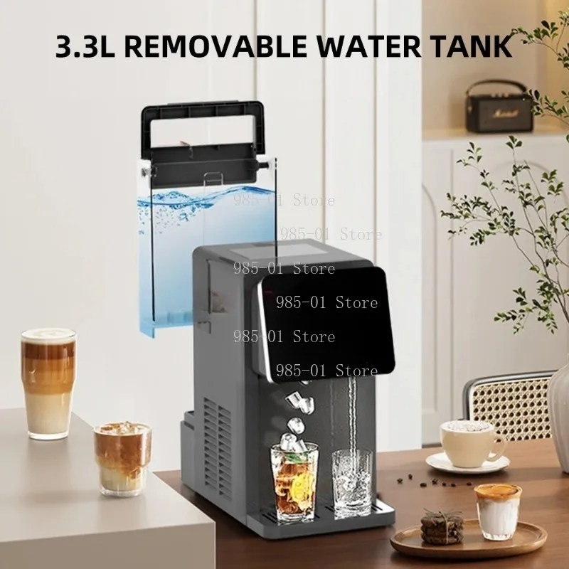 3-in-1 Multifunctional Ice Maker with Cold & Hot Water Dispenser for Home Office