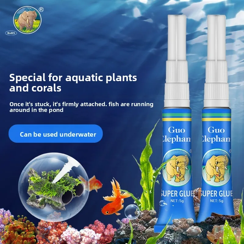 

Guoelephant Aquarium Safe Glue,Crystal Clear Cyanoacrylate Gel for Moss,Wood,Stone,Coral in Freshwater & Saltwater Aquascaping
