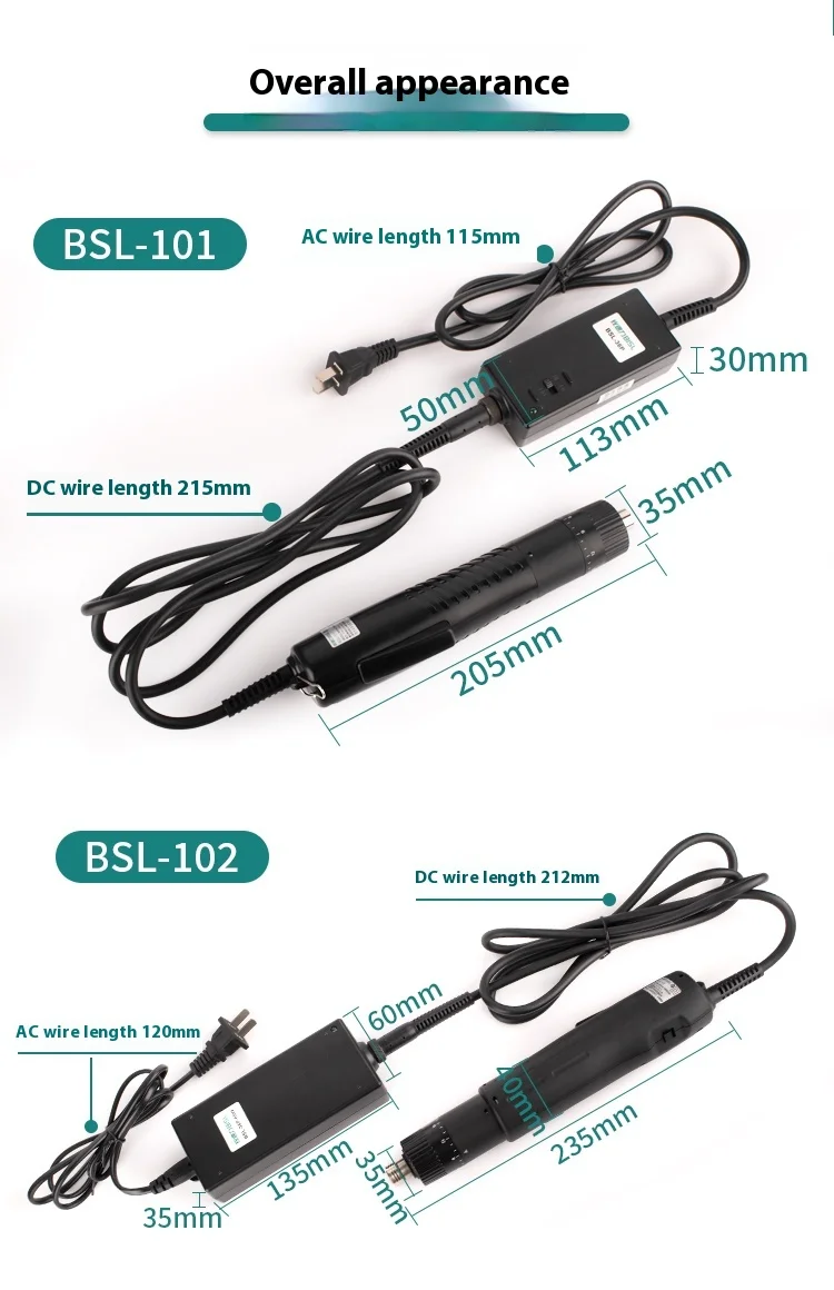 Brushless Electric Screwdriver - BSL-B101E/102E, Grounded, 110-220V, Power Tool, High Precision, Durable