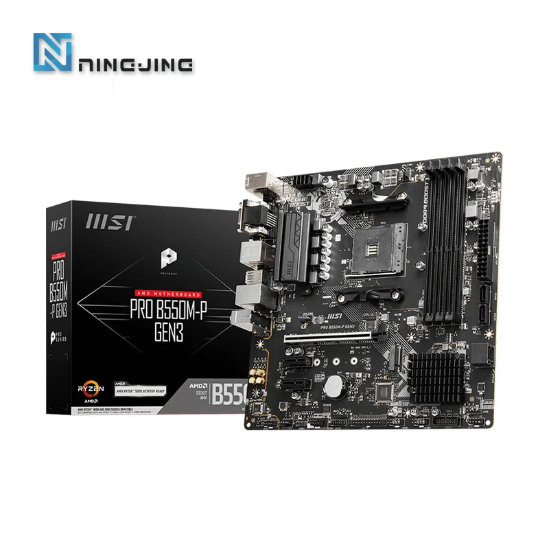 New MSI PRO B550M-P GEN3 Micro-ATX AMD B550 B550M DDR4 4400(OC) MHz M.2 USB 3.2 PCI-E X16 128G best support R9 CPU Socket AM4