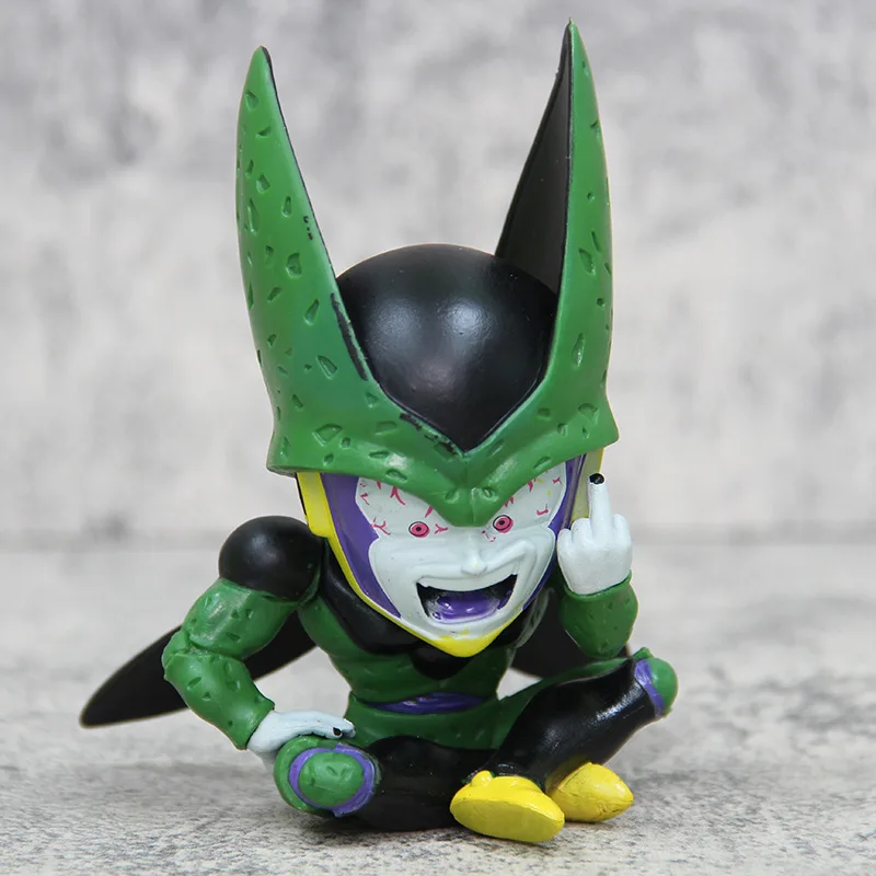 13cm Cell Dragon Ball Anime Figures Despise Tenkaichi Budokai Perfect Form Spoof Model Desktop Decoration Children Doll Toy Gift