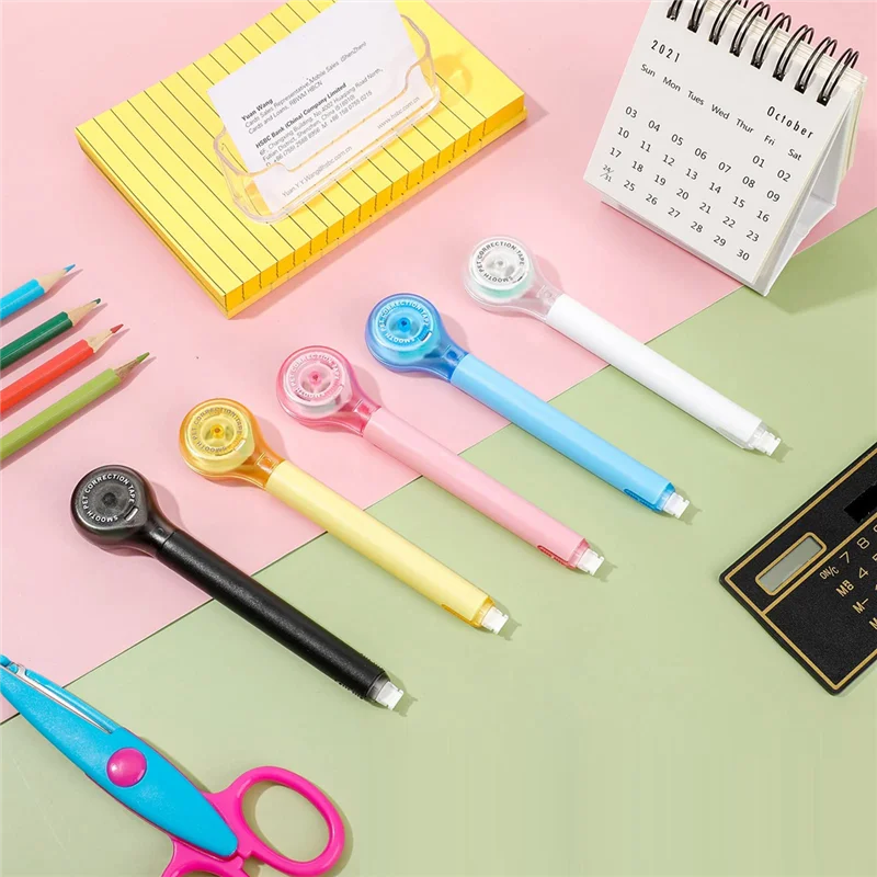 قلم تصحيح متعدد الألوان ، شريط تصحيح أبيض ، لوازم مكتبية ، أدوات تصحيح الأخطاء ، 10