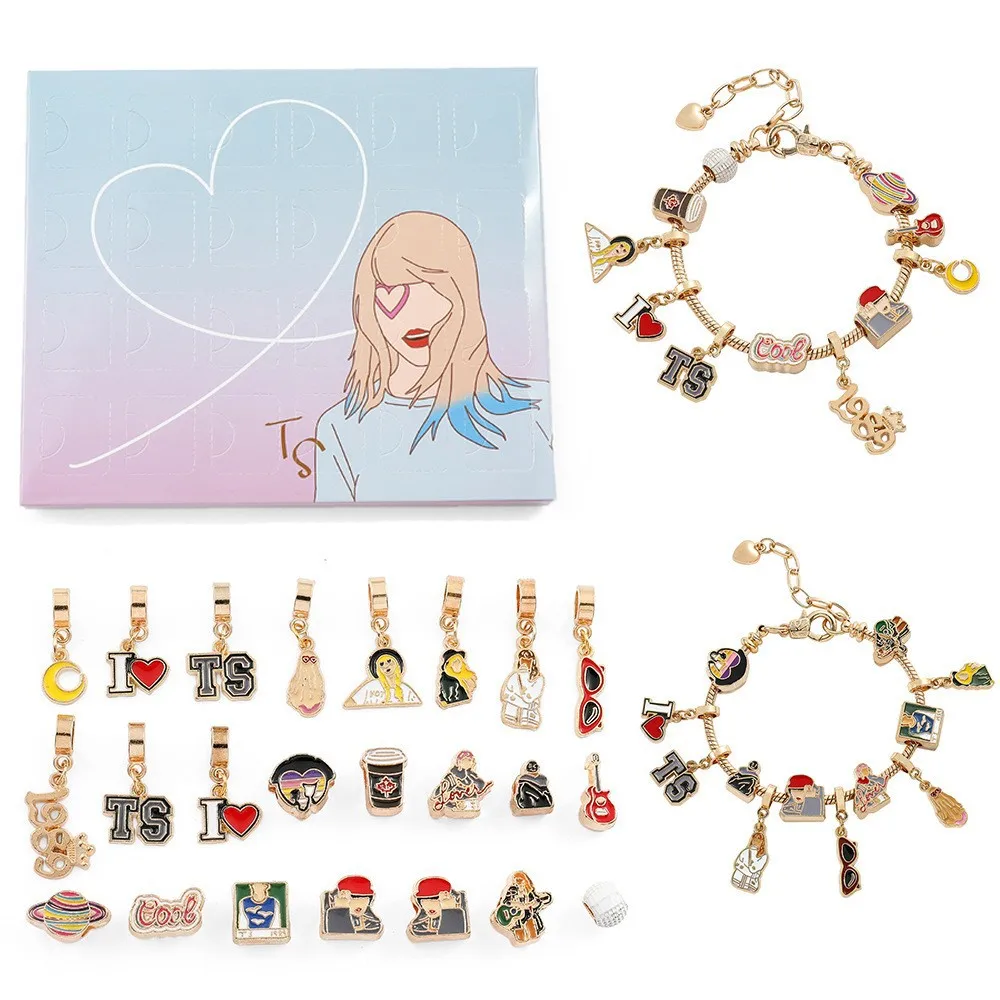 Ensemble de bracelets Pop diva-ensemble de collier de bracelet en alliage Taylor bricolage, cadeaux décoratifs pour les fans, les fans, les souvenirs de collection