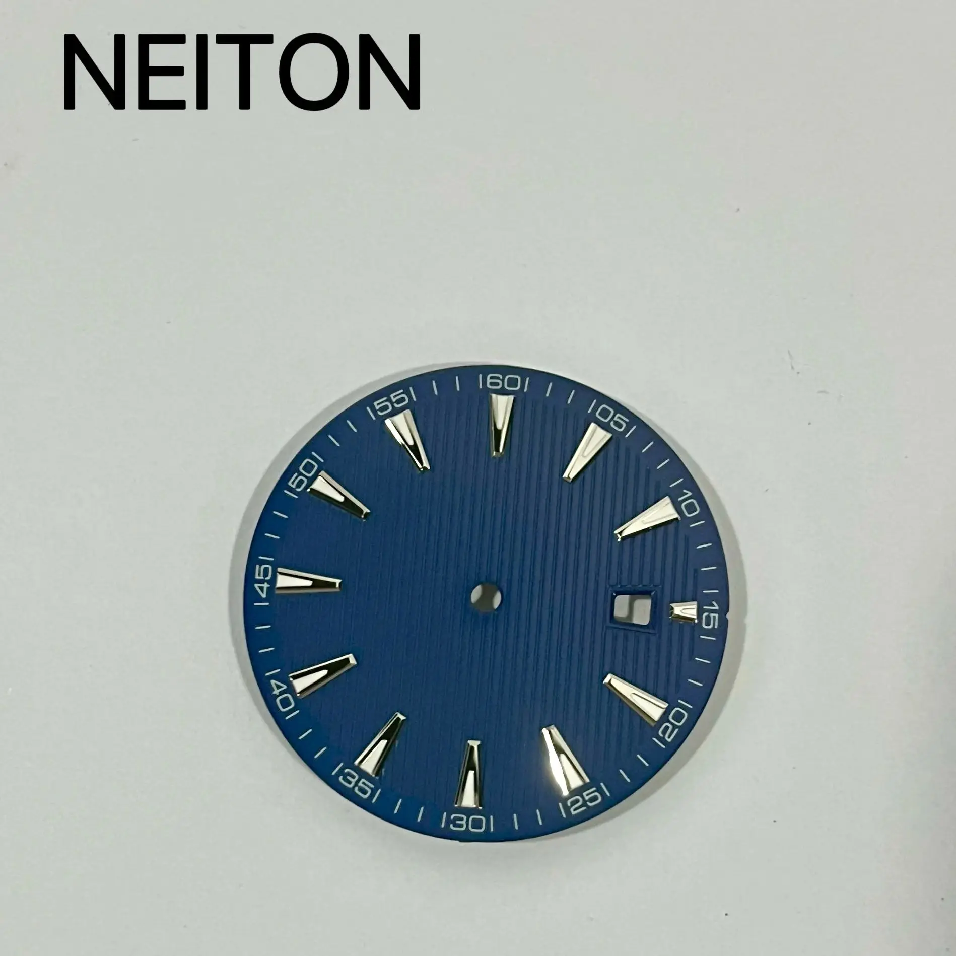 Netion black blue white watch dial 33.4mm fit NH35 ETA2824 2836 Miyota8215 821A Mingzhu DG2813 3804 PT5000 movement luminous - view 5