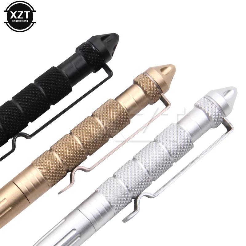 1Pcs High Quality Metal Colour Tactical Defense Pen School Student Office Ballpoint Pens
