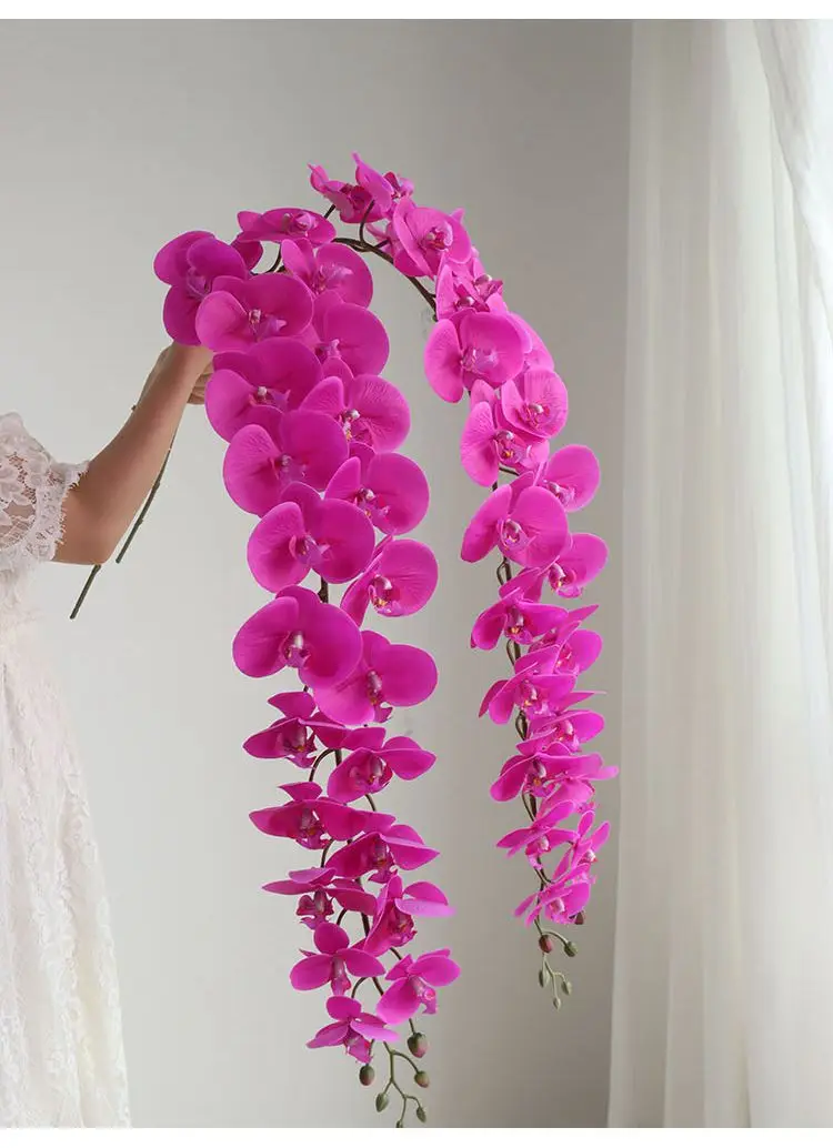 150cm Große Künstliche Phalaenopsis-Blumen, Realistische Schmetterlingsorchidee, Hochzeitsdekoration, Landschaftsgestaltung, Party, Heimdekoration, Blumenkopfschmuck, Kranz – Detail 6