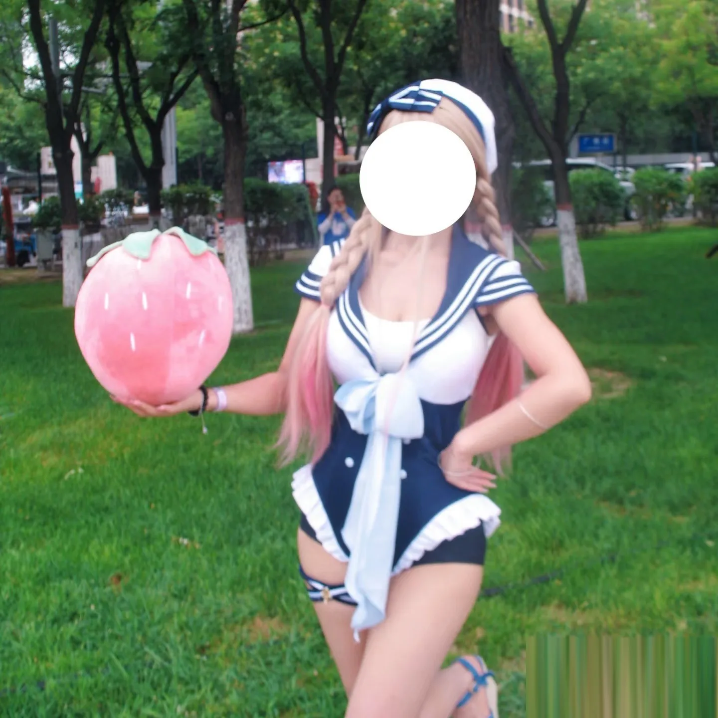 Anime My Dress-Up 달링 키타가와 마린 새로 코스프레 의상 가발 키타가와 마린 여름 섹시한 네이비 스타일 수영복 파티 정장