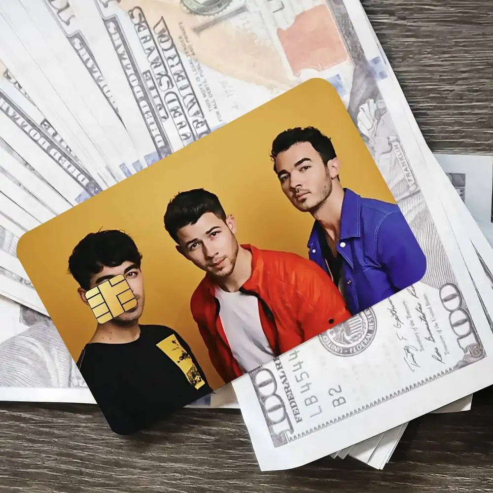 الفرقة جوناس براذرز ملصق الائتمان الجلد غطاء بطاقة ملصقات 4 قطعة فيلم حافلة تمرير الجبهة الديكور البنك الخصم مقاوم للماء #5