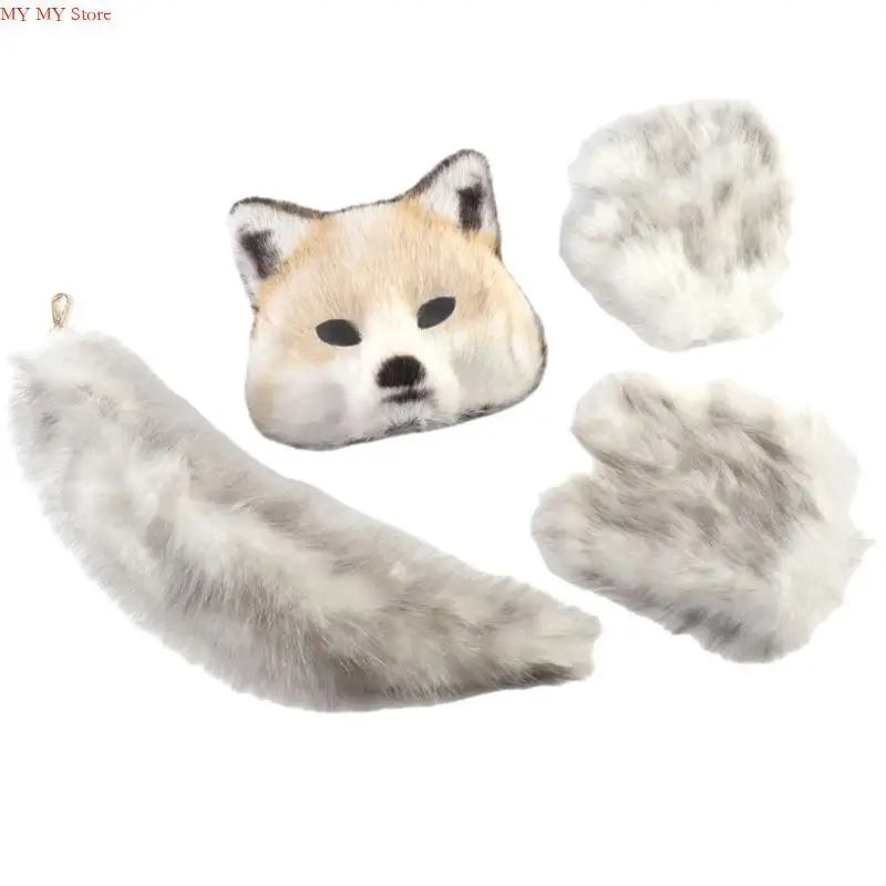 N1He 3pcs Halloween Foxes Trajes para adultos figurinos animais adultos acessórios cosplay