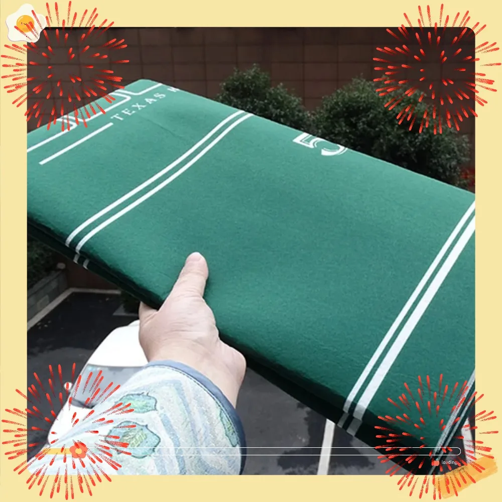 Taplak Meja Poker Texas Hold 'em 1.8X0.9M Taplak Meja Mewah Kain Bukan Tenunan Alas Permainan Papan Kasino Alas Meja Permainan Rumah